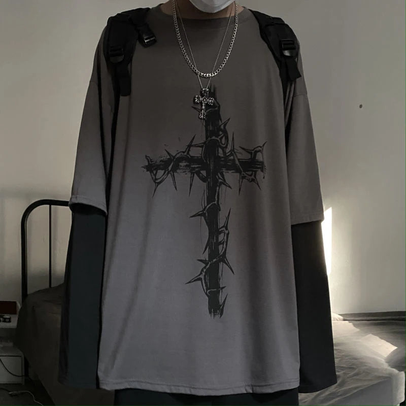 Cross Graphic Long-Sleeve T-Shirt
