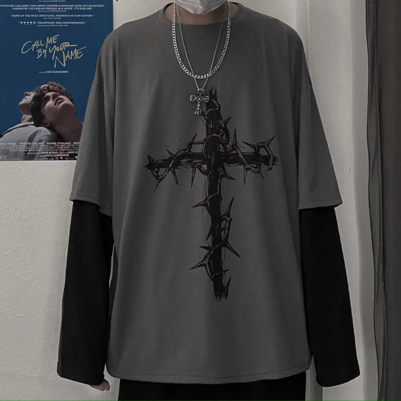 Cross Graphic Long-Sleeve T-Shirt