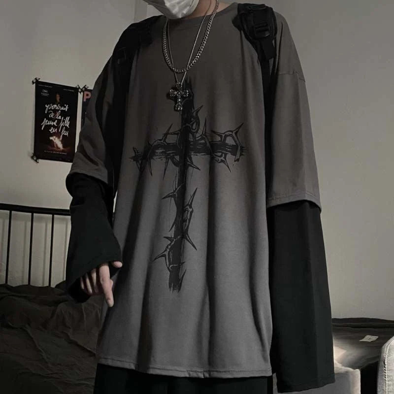 Cross Graphic Long-Sleeve T-Shirt