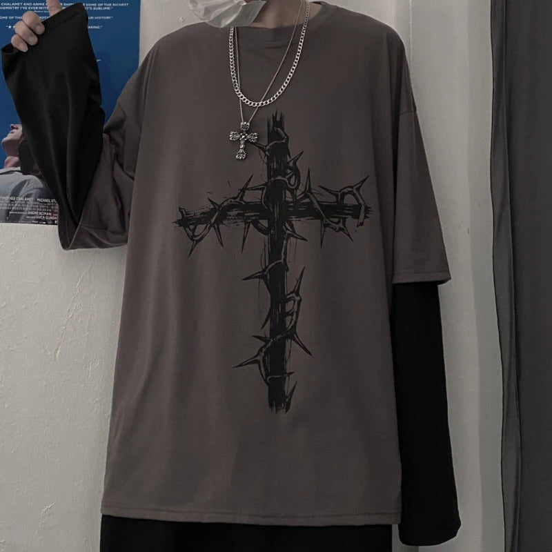 Cross Graphic Long-Sleeve T-Shirt