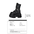 Black Rivet Platform Motorcycle Boots