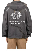 Men's Black Graphic Zip Hoodie
