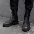 Men's Retro Lace-Up Mid-Calf Platform Boots