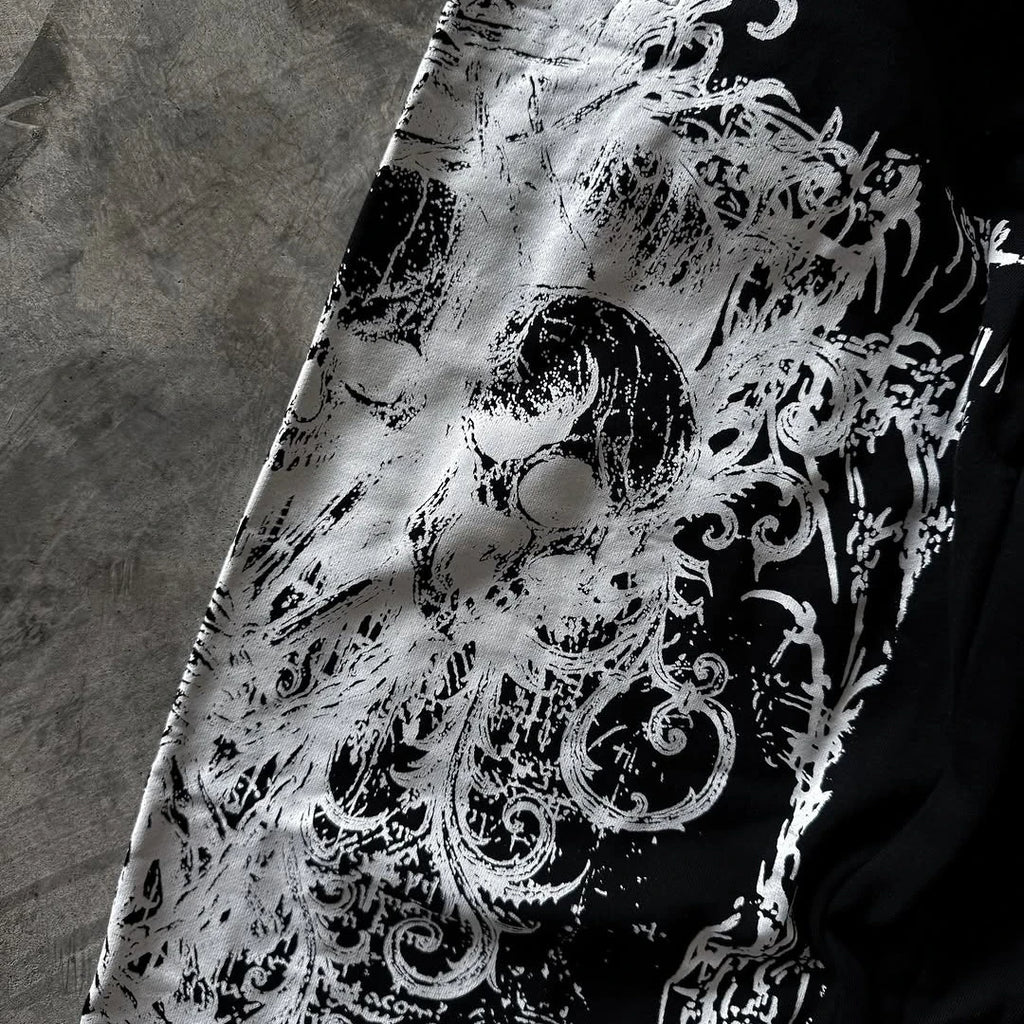 Skull Graphic Drawstring Sweatpants