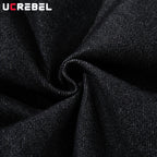 Men's Black Patchwork Wide-Leg Jeans
