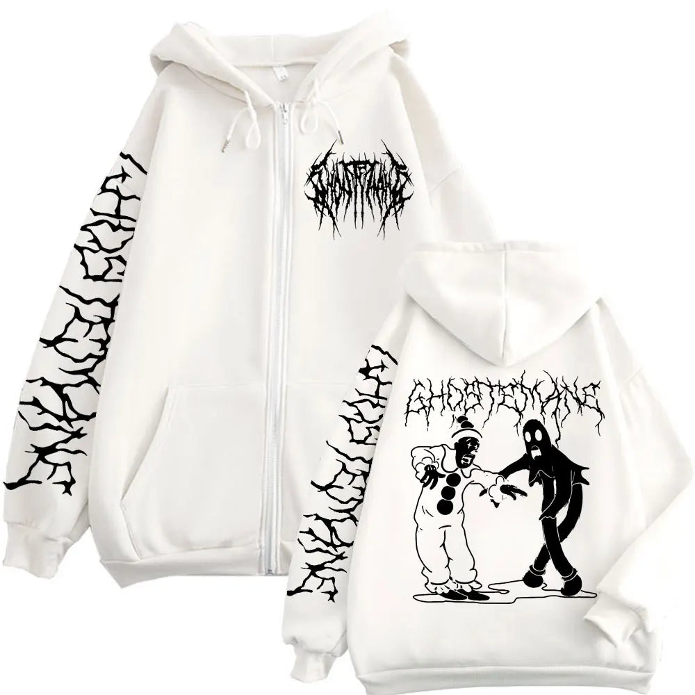 Ghostemane Print Zip-Up Hoodie