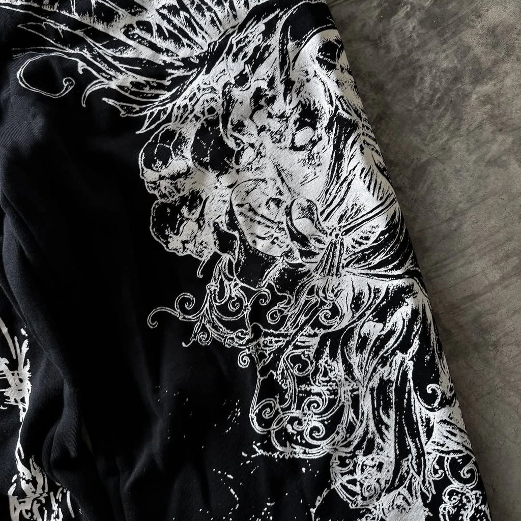 Skull Graphic Drawstring Pants