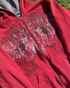 Women's Skull Graphic Zip-Up Hoodie
