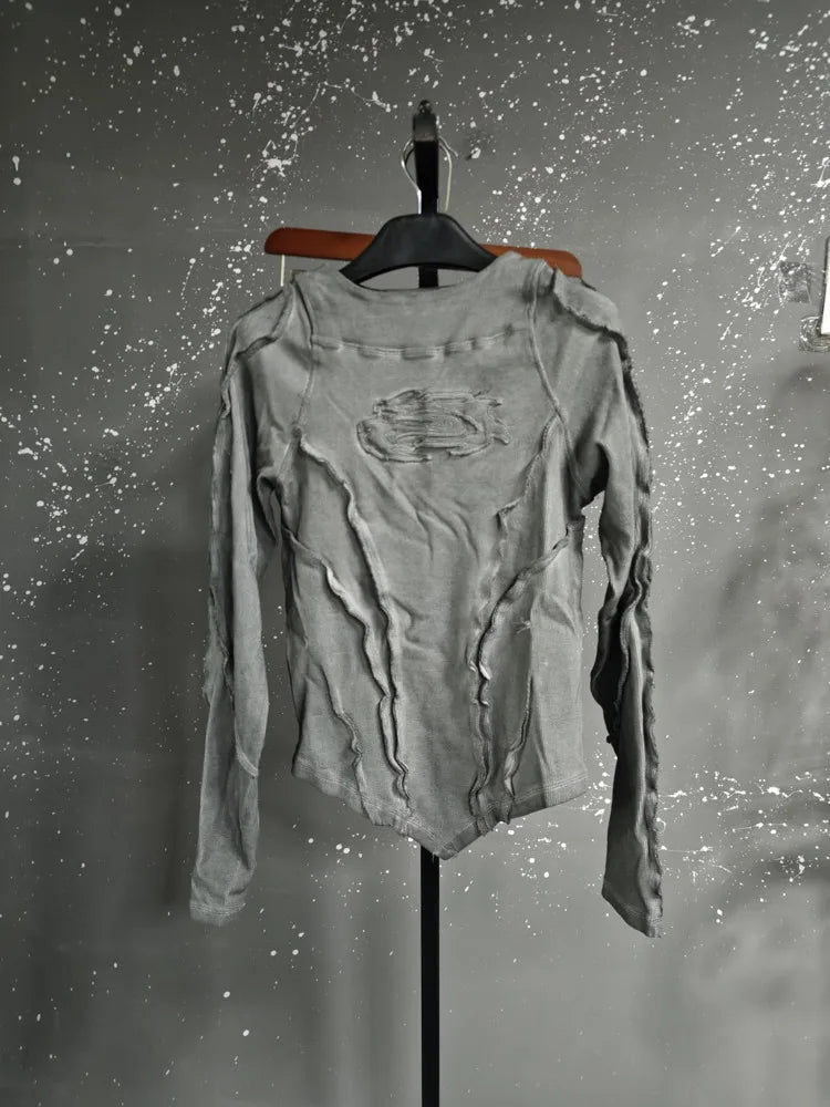 Grunge Distressed Long-Sleeve T-Shirt