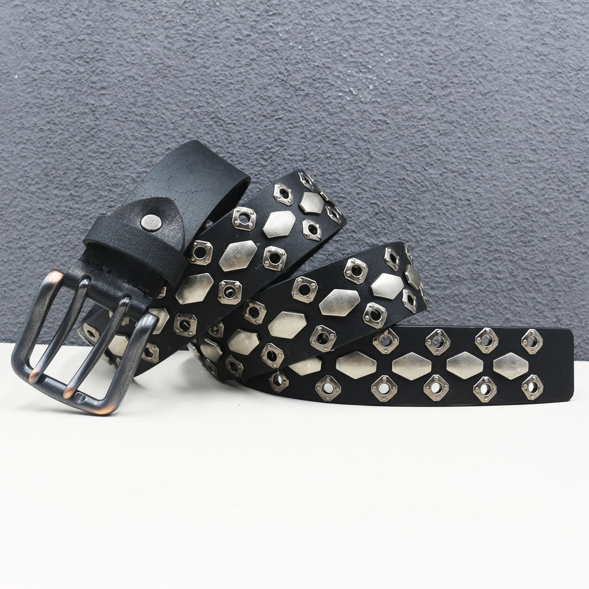 Punk Studded Leather Belt