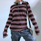 Women's Striped Long-Sleeve T-Shirt