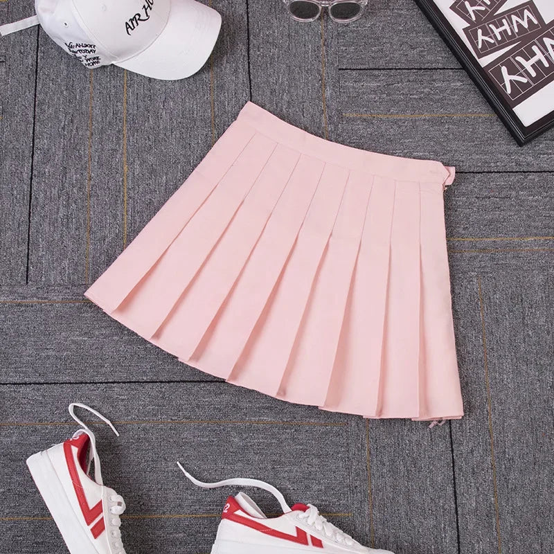 Grunge Plaid Pleated Mini Skirt