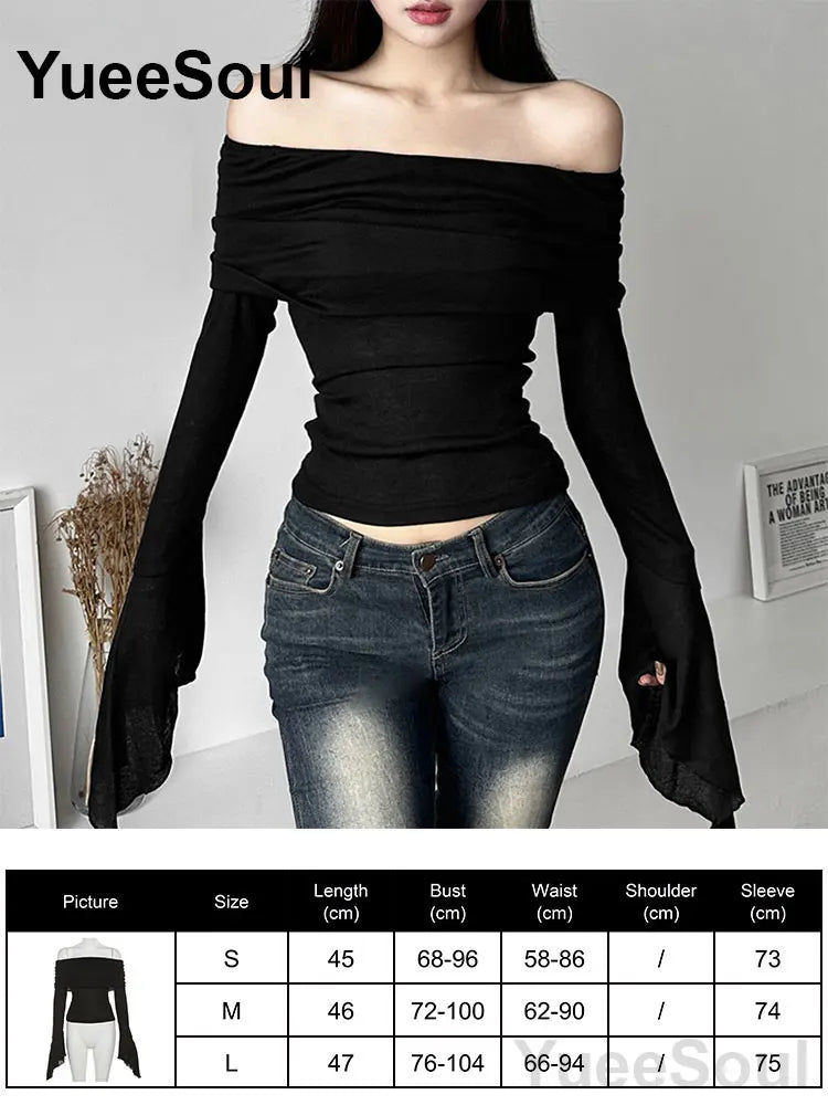 Women's Black Lace Long-Sleeve Top