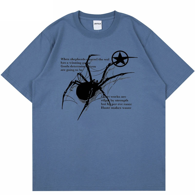 Spider Graphic Oversized Cotton T-Shirt