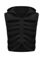 Grunge Hollowed Skeleton Hooded Vest