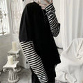 Men’s Layered Long-Sleeve T-Shirt with Striped Sleeves