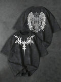 Men's Gothic Wing & Skull Graphic T-Shirt