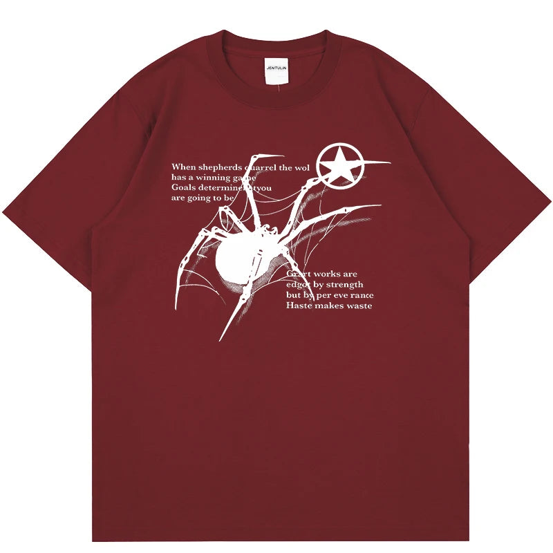 Spider Graphic Oversized Cotton T-Shirt