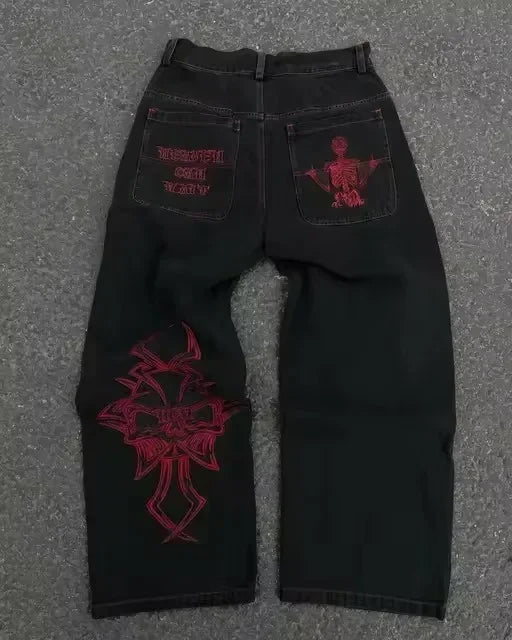Vintage Washed Multi-Pocket Baggy Jeans