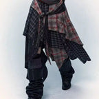 Women's Asymmetrical Patchwork Plaid Skirt