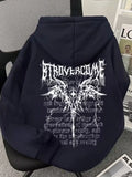 Graphic Wing Print Pullover Hoodie