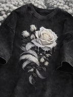 Black Rose Graphic Washed T-Shirt