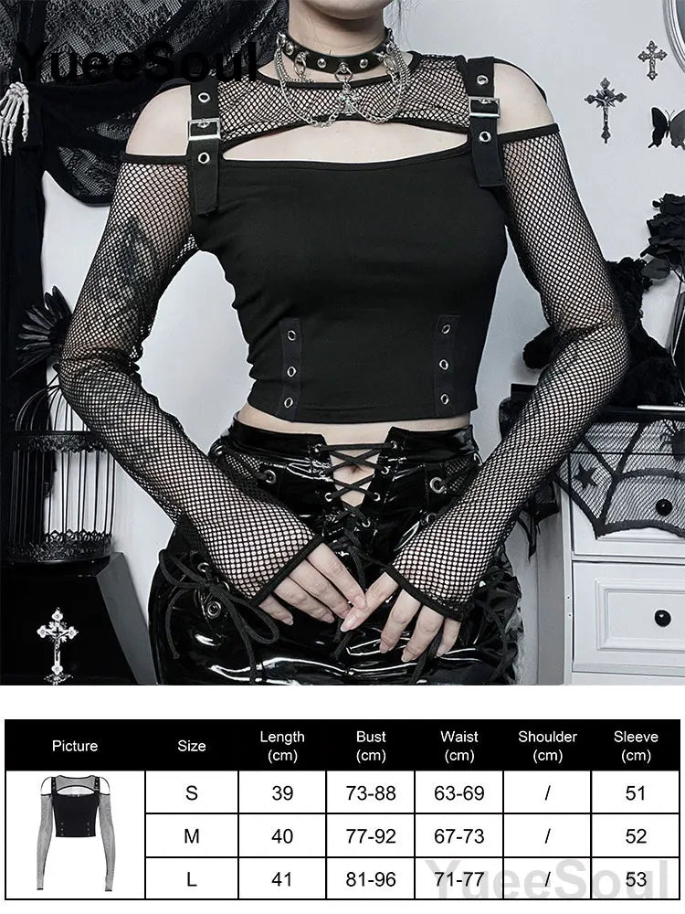 Women's Black Lace-Panel Long-Sleeve Top
