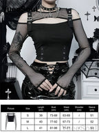 Women's Black Lace Long-Sleeve Top