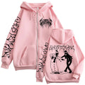 Ghostemane Print Pink Zip-Up Hoodie