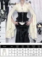 Women's Black Lace-Panel Long-Sleeve Top