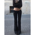 Women's Black Low-Rise Flared Jeans