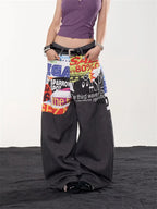 Women's Graphic Print Wide-Leg Pants