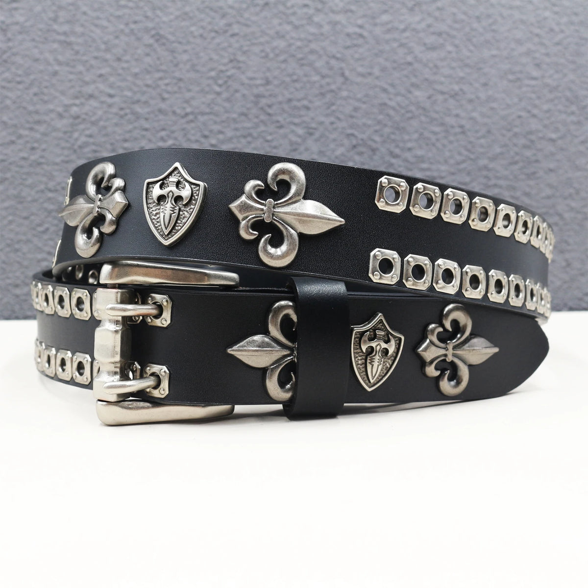 Punk Studded Leather Belt