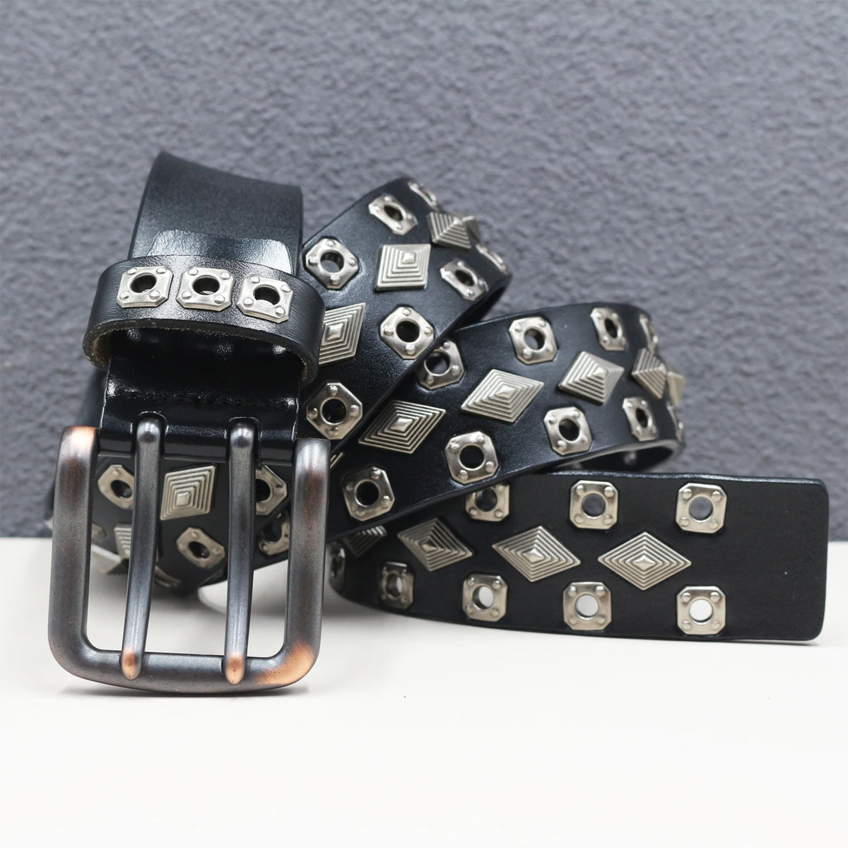 Punk Studded Leather Belt