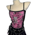 Spider Web Skull Halter Crop Top