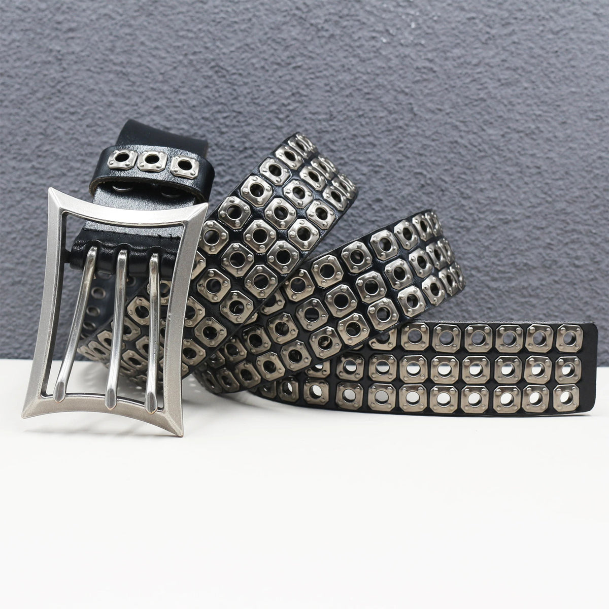 Punk Studded Leather Belt