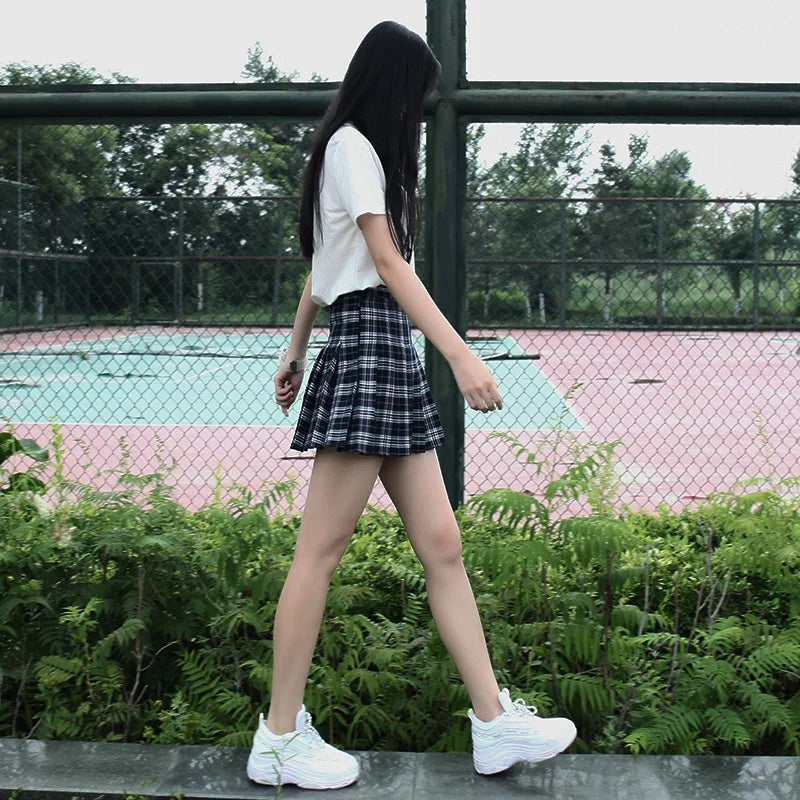Women's Plaid Pleated Mini Skirt