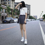 Women's Plaid Pleated Mini Skirt