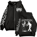 Ghostemane Black Printed Zip-Up Hoodie