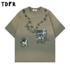 Men's Distressed Puppy Graphic Short-Sleeve T-Shirt