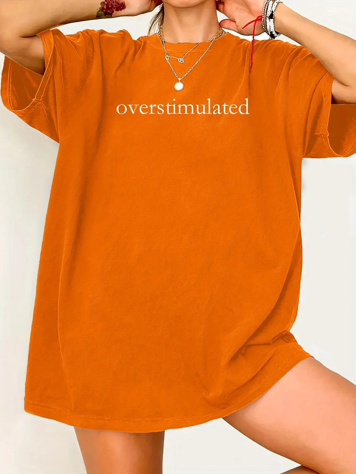 Women's Oversized “Overstimulated” Graphic T-Shirt