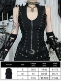 Women's Black Lace-Up Gothic Sleeveless Camisole