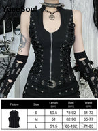 Women's Black Lace-Up Gothic Sleeveless Camisole