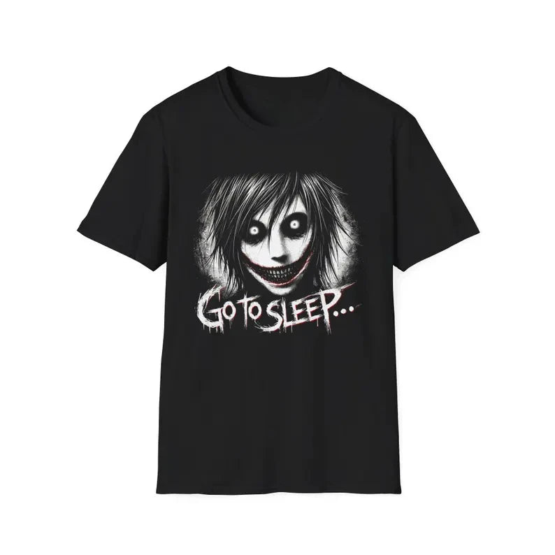 Jeff the Killer Graphic T-Shirt – Black Short-Sleeve Cotton Tee