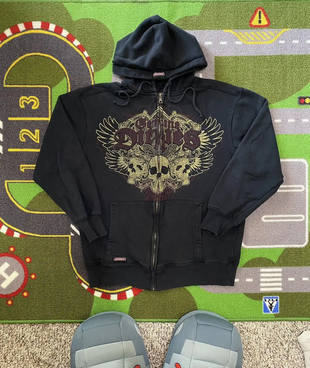 Women's Skull Graphic Zip-Up Hoodie