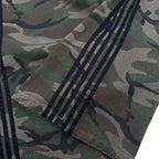 Camouflage Wide-Leg Jeans with Embroidered Side Stripes