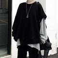 Black Layered Two-Piece Long-Sleeve Top Set