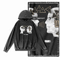 Men's Acid-Washed Black Graphic Pullover Hoodie
