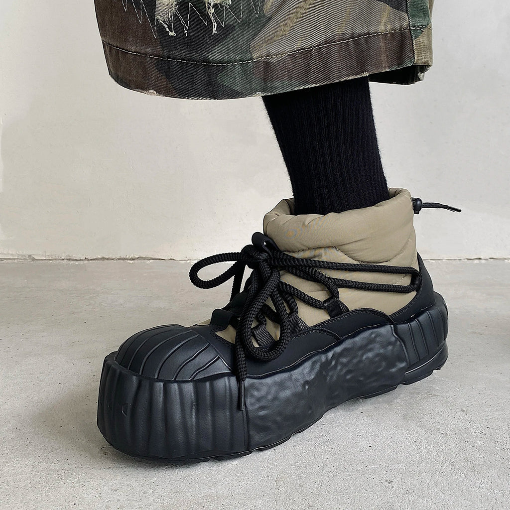 Men's Ankle Boots with Plush Lining and Chunky Rubber Sole