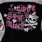 Black Graphic Skull and Crossbones T-Shirt